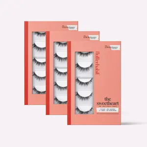 FlutterHabit Pre-Glued Press On Eyelash Extensions STICKtionary Edition with Multi-Day Wear Includes 3 5-Pair Boxes
