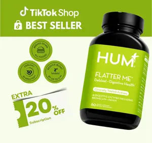 HUM Nutrition Flatter Me Digestive Enzymes, 60 Capsules