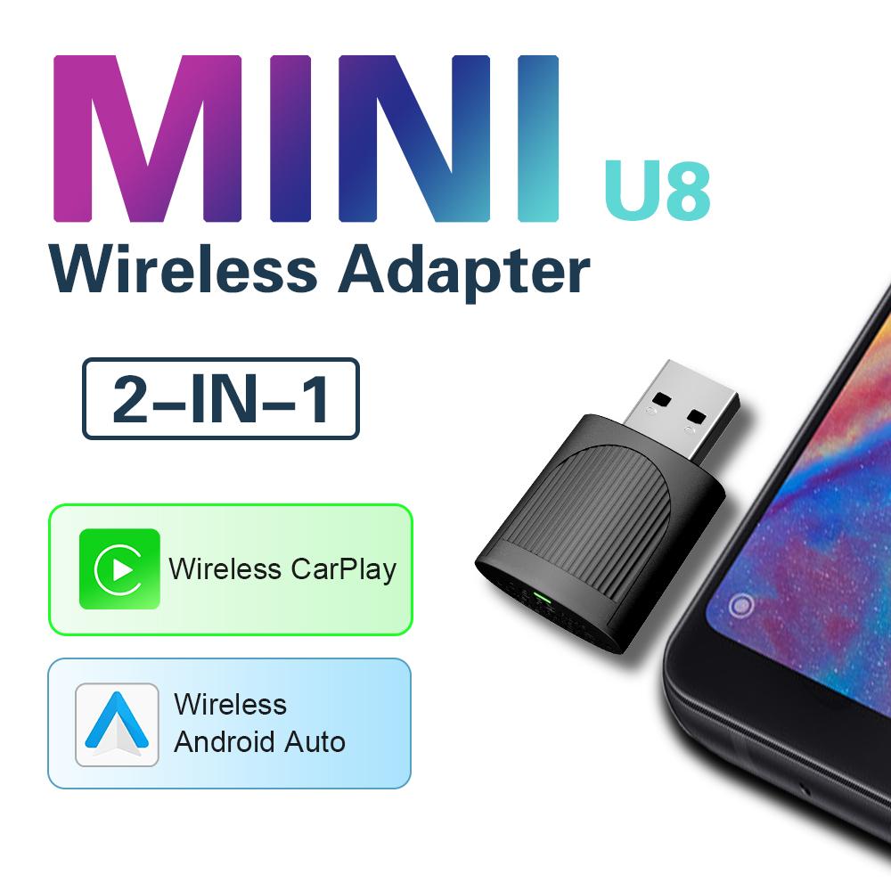 DABATR Mini Wireless CarPlay & Android Auto Adapter | Plug & Play | Fast Auto-Reconnect | Convert Wired to Wireless | for iOS 10+ & 2016+ Cars