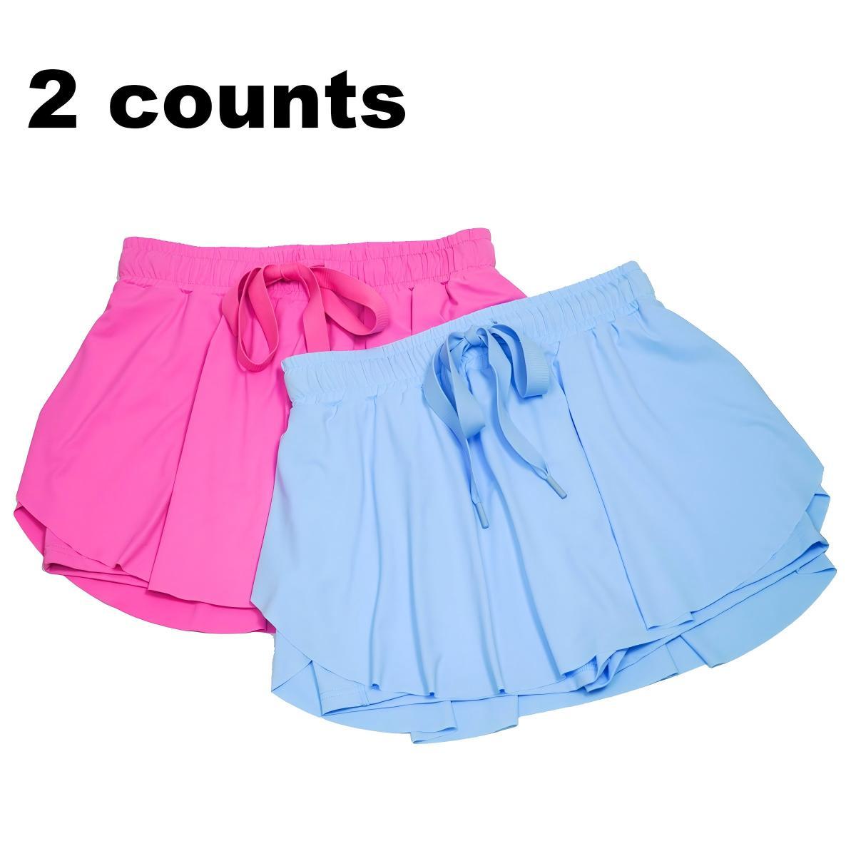 Mntaor Women's Casual Drawstring Tie High Waist Lined Tennis Skorts with Tie Detail, Ideal for Casual Outings and Versatile Wear
