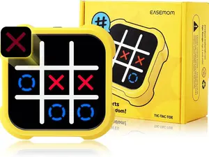Tic Tac Toe Game, 3-in 1 Electronic Handheld Game Console, Road Trip Activities for Kids - Juegos para Niños - Ideal Gifts for Kids and Adults, Yellow toy