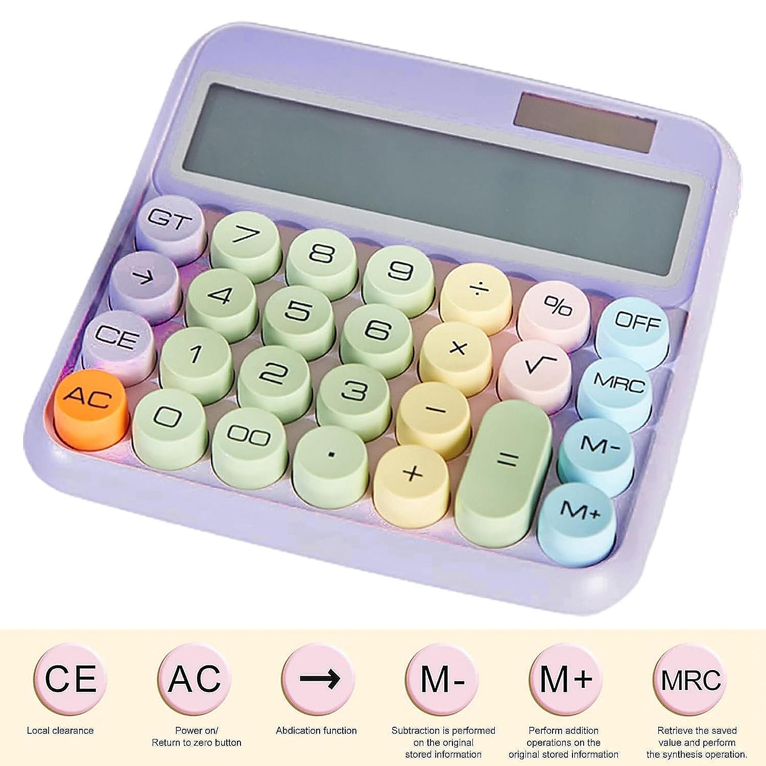 【FaddishDeal】Calculator with display, 12-bit large button, easy to use automatic off desktopcalculator at home, office and school, dopamine calculator Springtok.