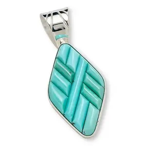 Mine Finds by Jay King Sterling Silver Campitos Turquoise Inlay Doublet Pendant
