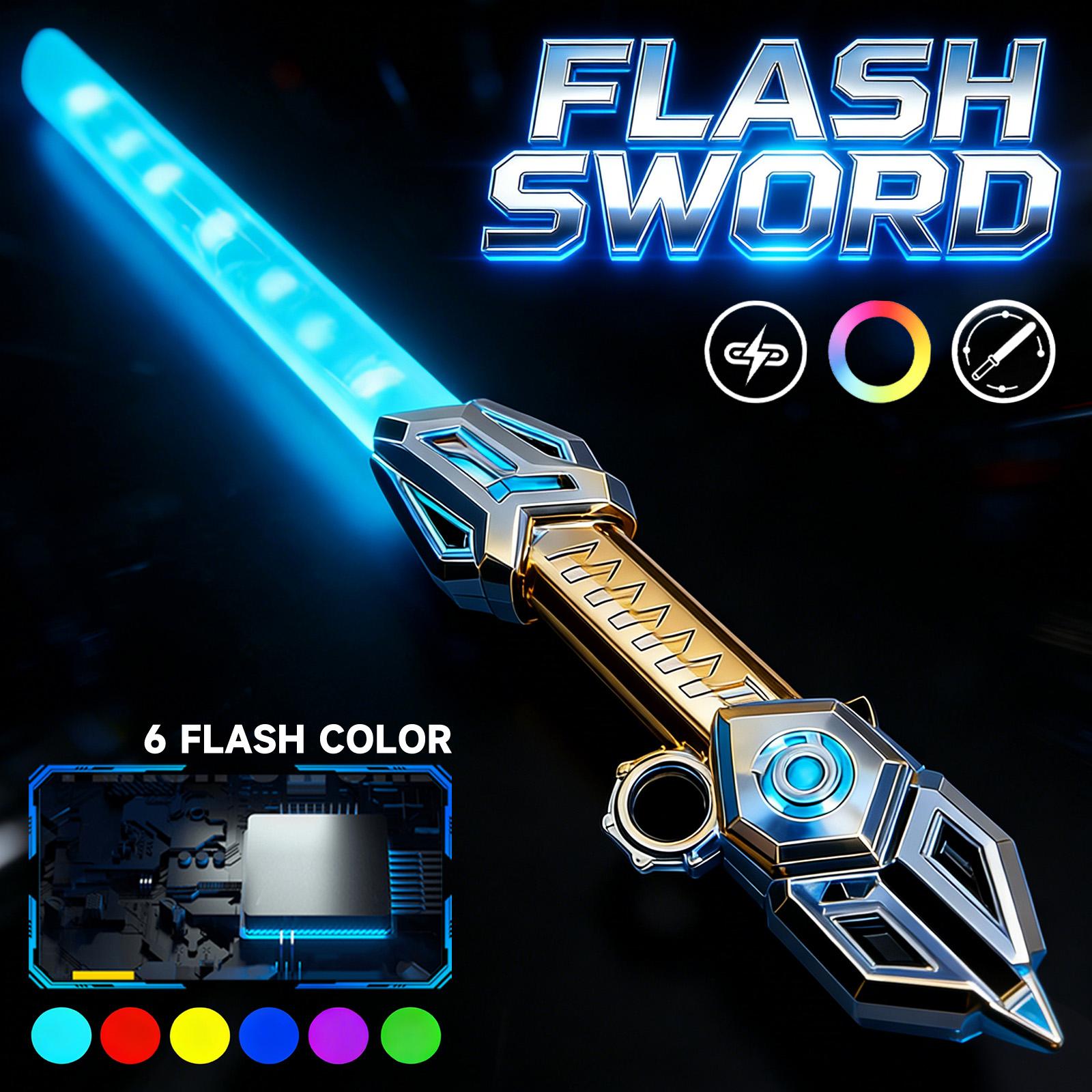 Multi-Color Lightsaber Toy with LED Lights & Retractable Dual Blades, Retractable Extendable Light Up Sword with Sound Effects, 360° Rotating Handle, Holiday and Birthday Gifts for Children