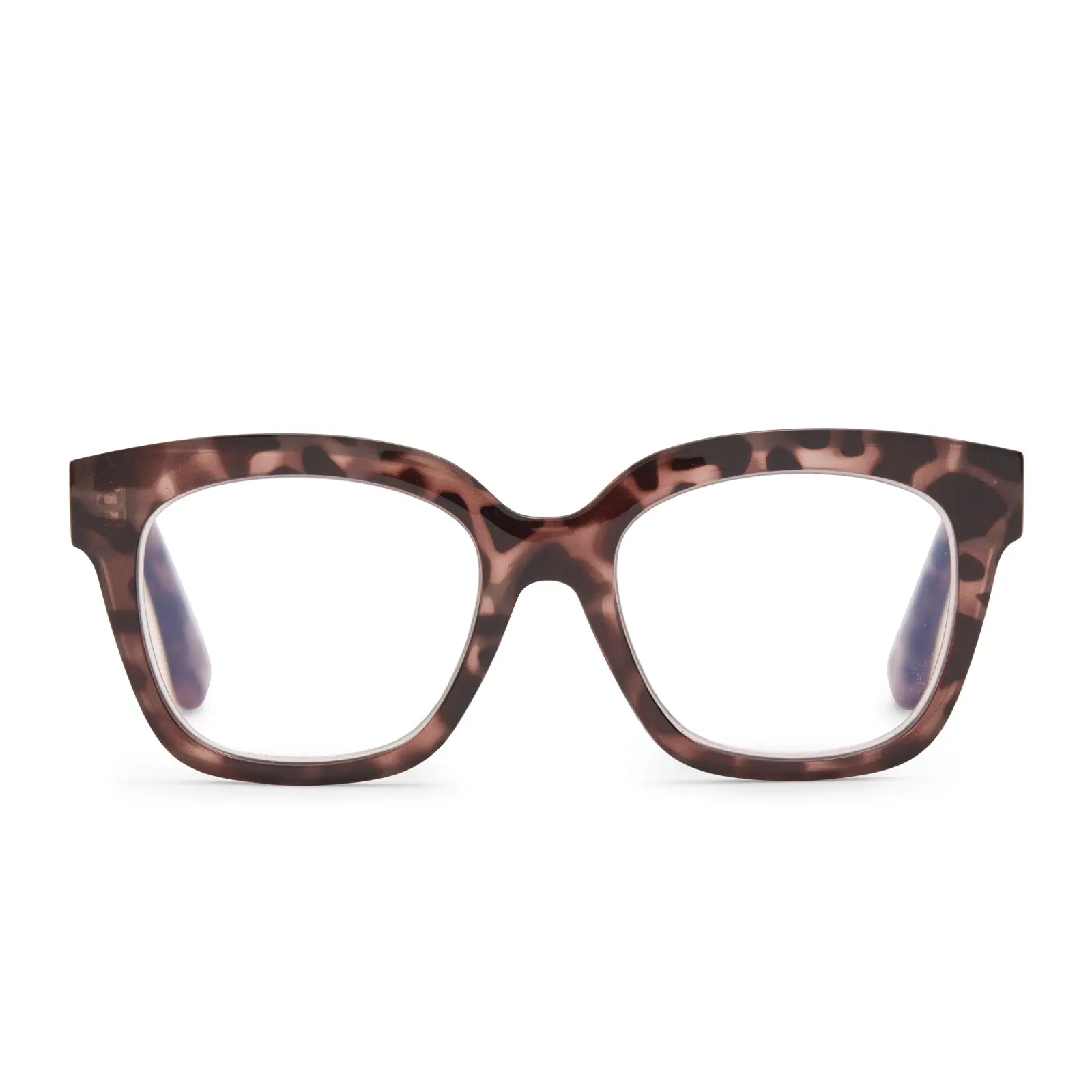 DIFF Ava Beige Tortoise Blue Light Readers - Lightweight Chunky Style Frame
