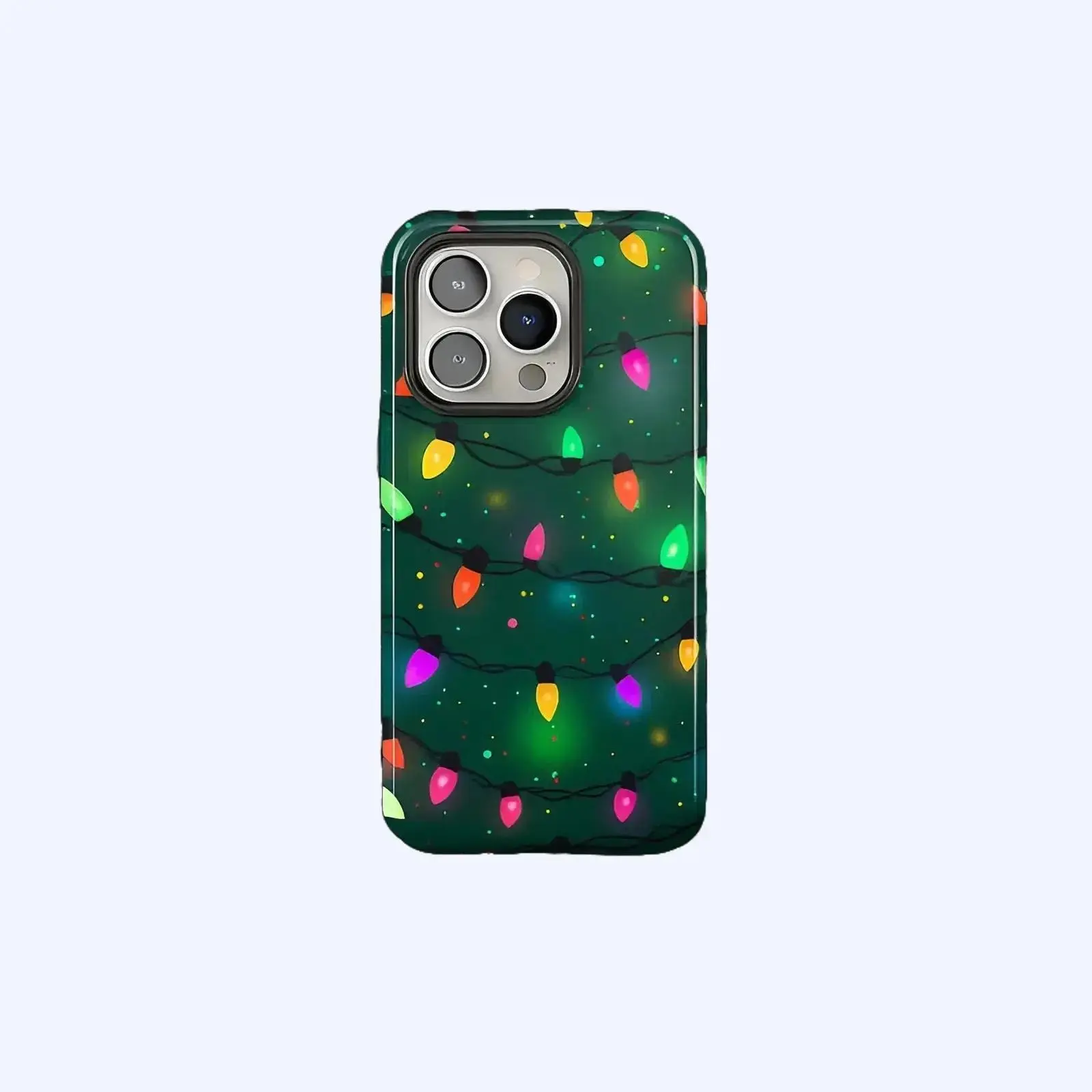 Christmas Lights Phone Case, Cute Holiday iPhone Cover, Festive Glow Case for iPhone 11–17 Pro, Trendy Xmas Gift for Her,Him