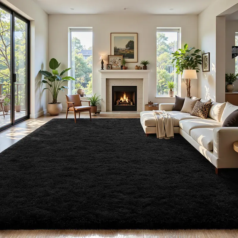 Large Shag Super Soft Fluffy Rug for Bedroom, Modern Shaggy Fuzzy Rugs for Living Room, Plush Indoor Nursery Home Decor Dorm Carpet with Non-Slip Bottom, Aesthetic Carpet for Kids Home