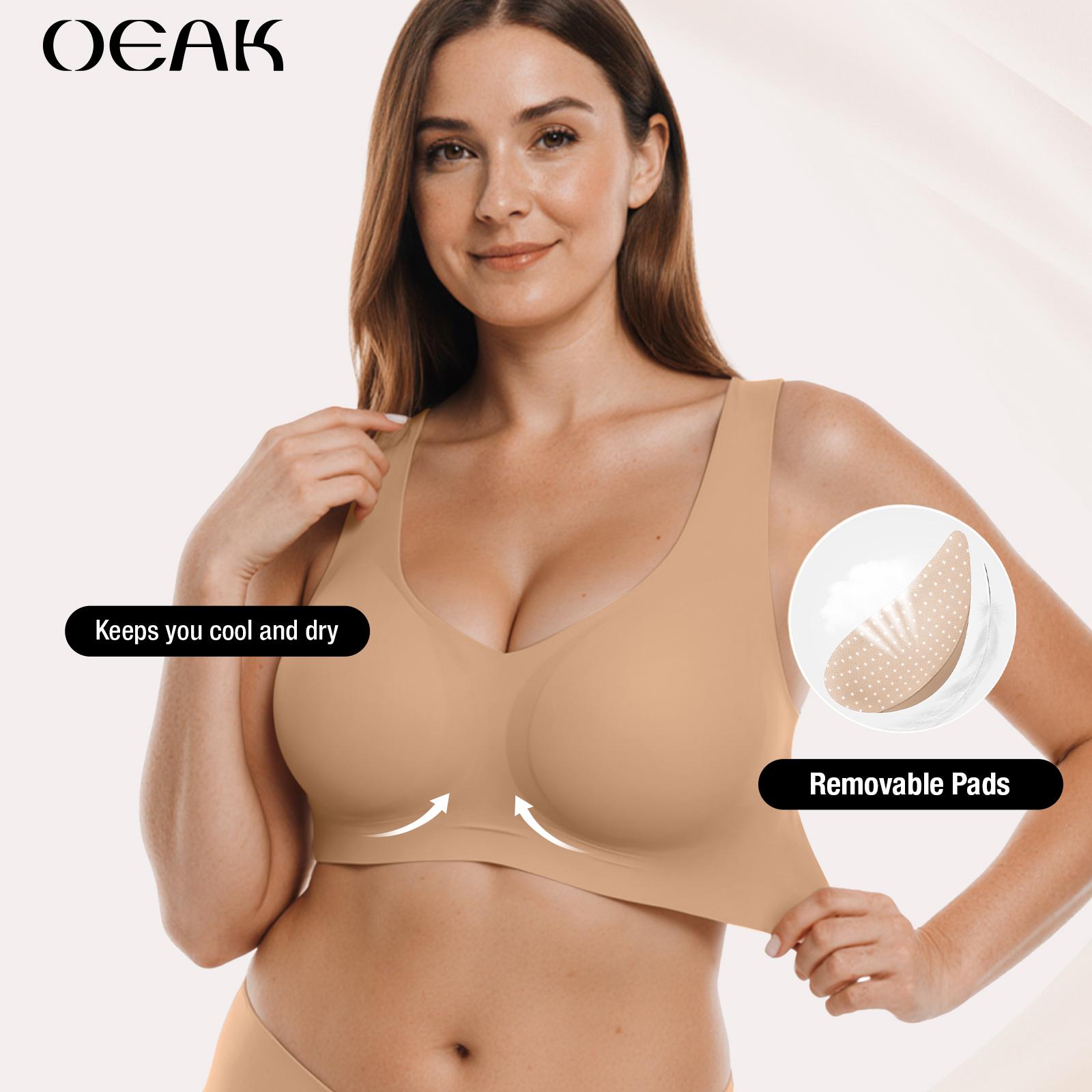 OEAK Women Wirefree Bras Seamless Push Up Pullover Bra Full Coverage No Underwire Everyday Bra Comfortable Wireless Bralettes