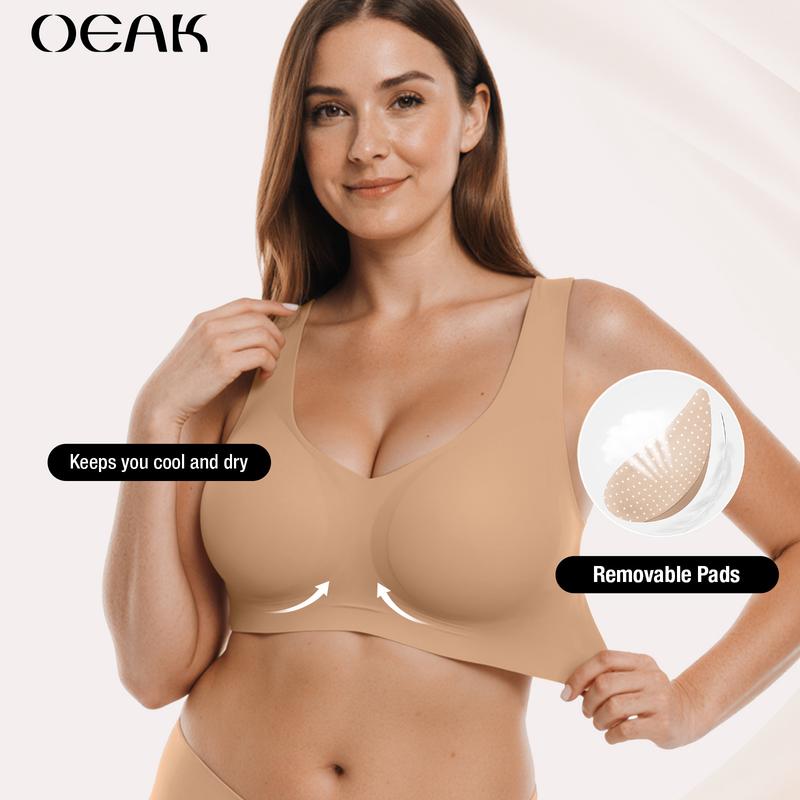 OEAK Women Wirefree Bras Seamless Push Up Pullover Bra Full Coverage No Underwire Everyday Bra Comfortable Wireless Bralettes