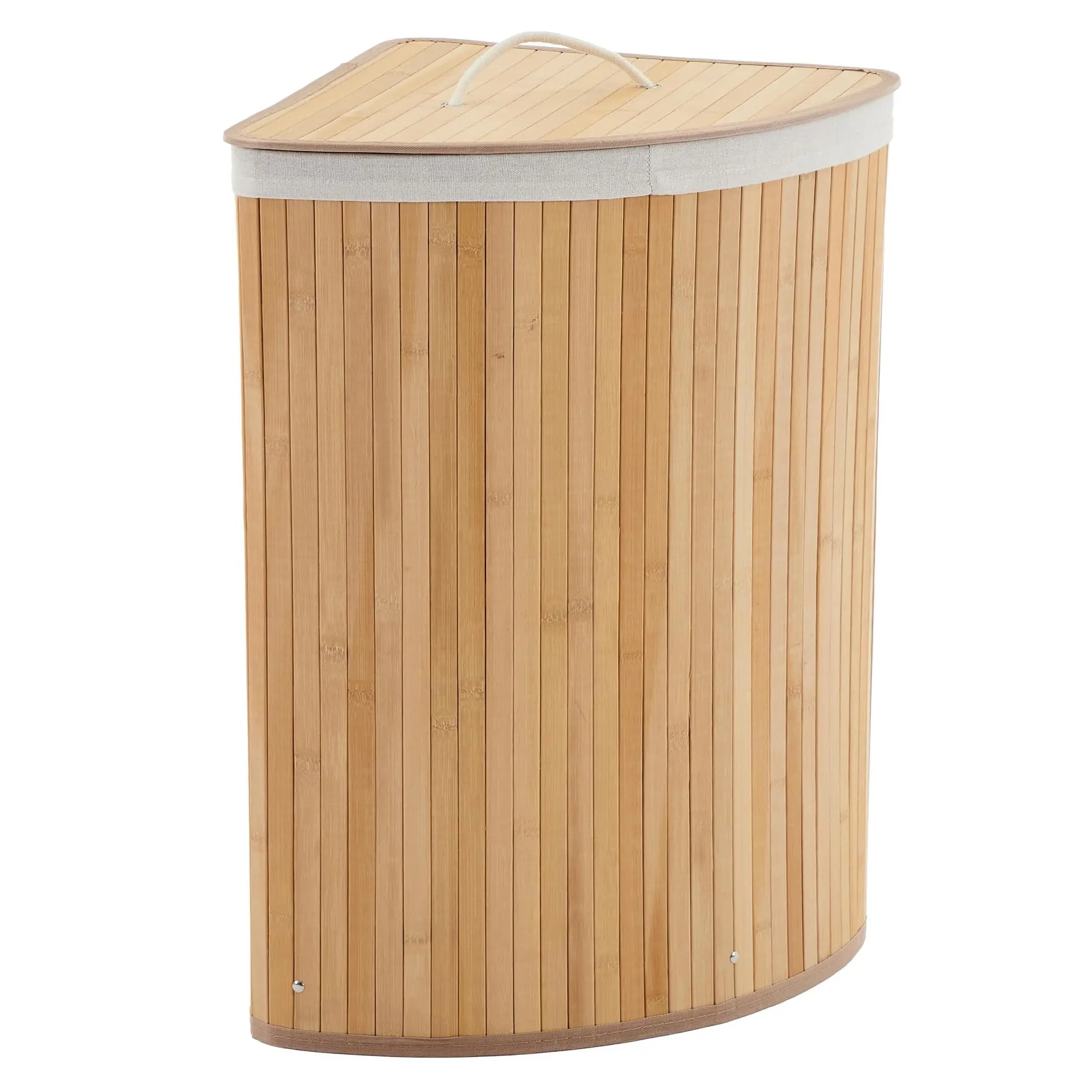 Garvee 58L Bamboo Laundry Hamper with Lid - Large Foldable Clothes Basket with Removable 2-Section Liner and Handles, Perfect for Bedroom, Bathroom, Dorm, and Laundry Room in Natural Finish