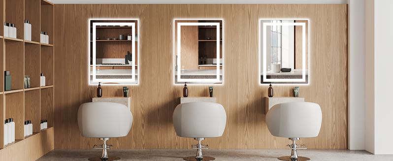 【Valentine's Day gift】Sweet Furniture Bathroom Vanity Mirror - Anti-Fog, Dimmable Rectangle Mirror with Front & Backlight, Smart Memory Function, Tempered Glass