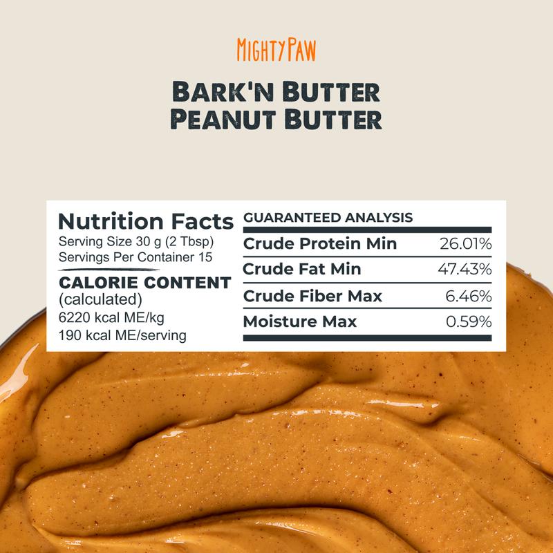 Mighty Paw Naturals Bark'n Butter Premium Peanut Butter Treats for Dogs All-Natural & Nutritious US Crafted 2-Pack