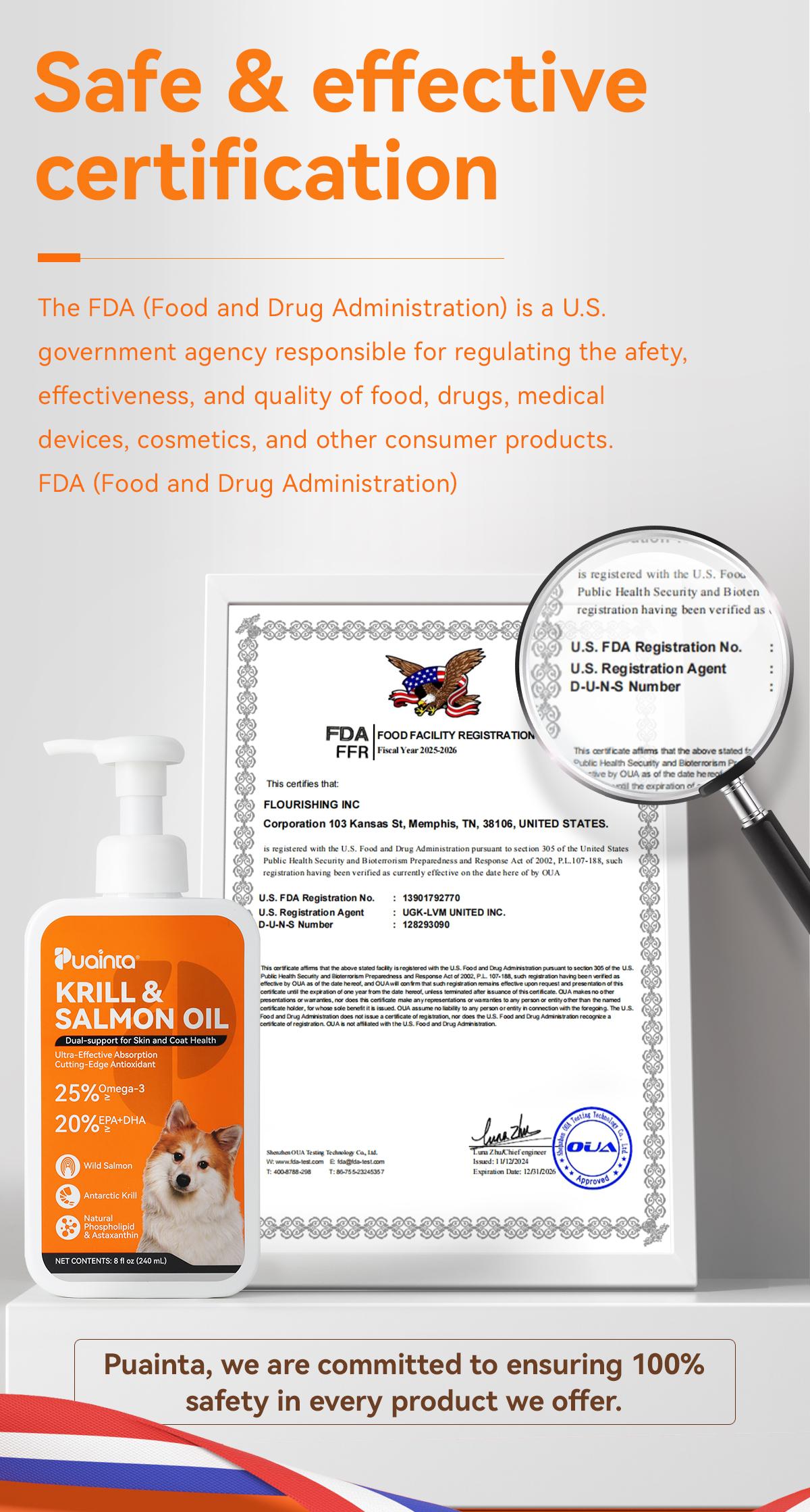 Health Supports Krill & Salmon Oil 8oz – PUAINTA Nature Oil for Dogs, Rich in Omega-3 & EPA+DHA, Supports Heart Health & Circulation, Antarctic Astaxanthin, Maintains Healthy Skin, Supports Hair, Skin, Vision & Wellness