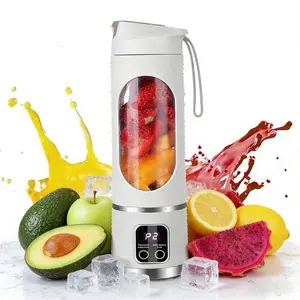 Best Portable Juicer Blender with Digital Display, USB Rechargeable & Easy to Clean, Leak Proof Design for Liquid Diets, Fresh Juice, Shakes, Baby Food, Great for Home, Office, Dorm, Travel, Back-to-School Gifts