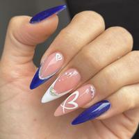 blue french tip heart