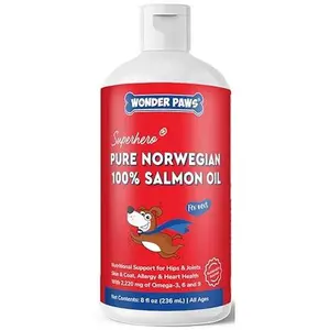 Premium Salmon Oil for Dogs – Pure Norwegian Salmon Oil High in Omega 3 EPA & DHA -Powerful Fish Oil for Dogs Skin & Coat, Hip & Joints, Allergies & Itchy Skin – Omega 3 Fish Oil for Dogs-8oz Liquid