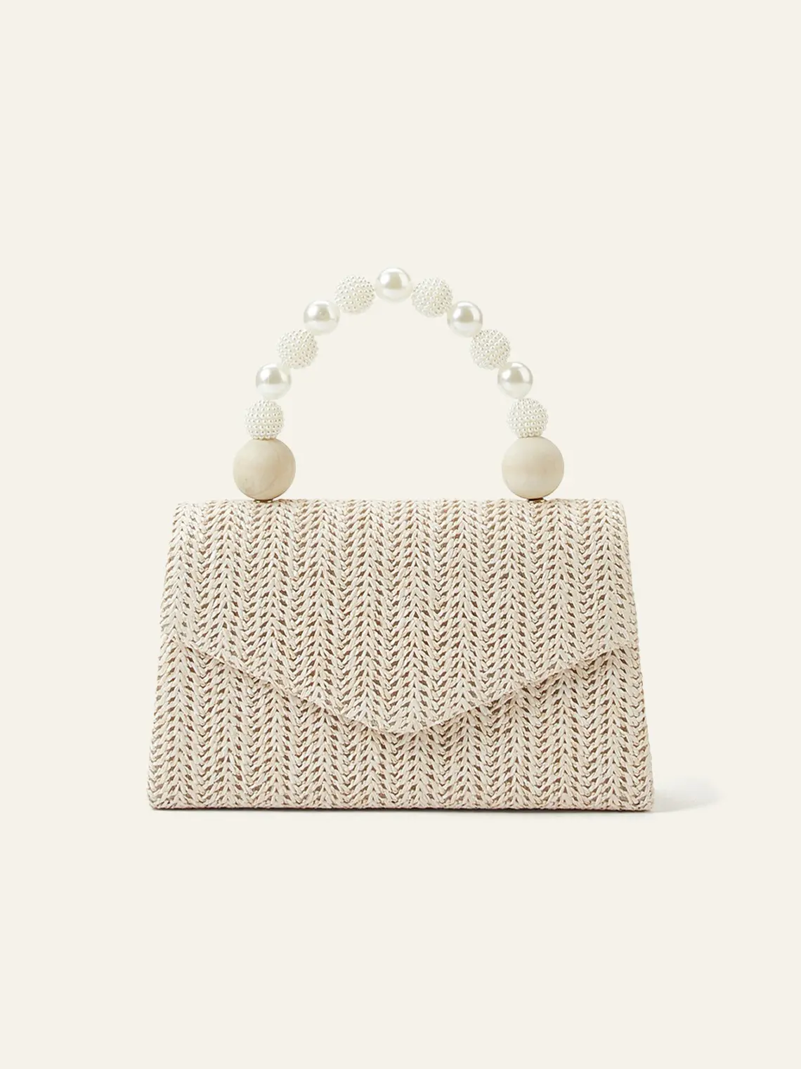 AZAZIE Women's Woven Wicker Handbag, Elegant Compact Statement Clutch with Chain Strap for Bridal Wedding, Formal Evening Party