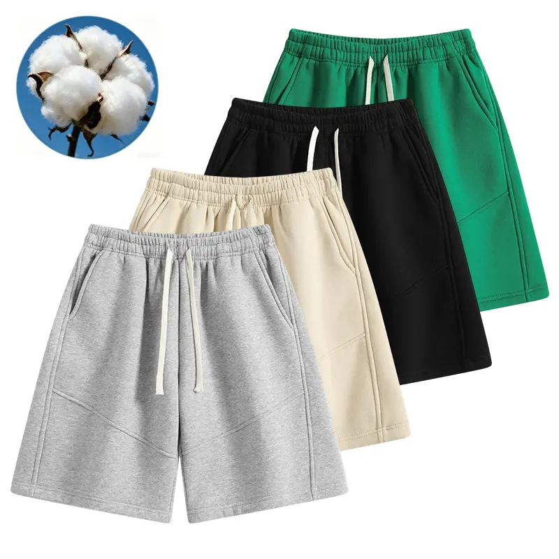 Men's Soft Elastic Cotton Knit Shorts - Casual Menswear Apparel with Loose Fit, Adjustable Drawstring Waistband for Lounging, Workouts, Men's Shorts, Chic, Cotton Shorts