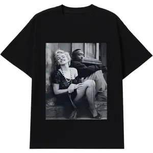 Streetwear Graphic Tee - Marilyn Monroe 2Pac, Unisex 90s, Oversized Soft Cotton