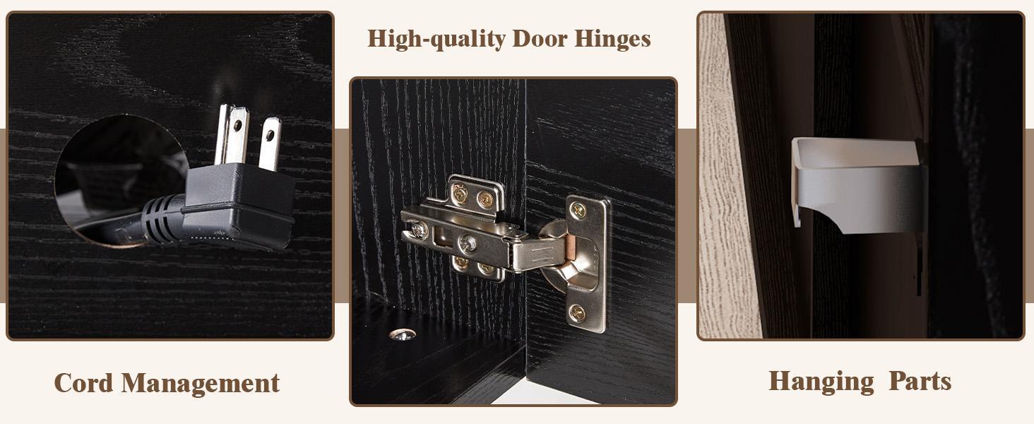 Amerlife 80 inch Floating TV Stand with 40" Electric Fireplace, 80in/70in Wall Mounted Electric Fireplace Entertainment Center with Storage Space