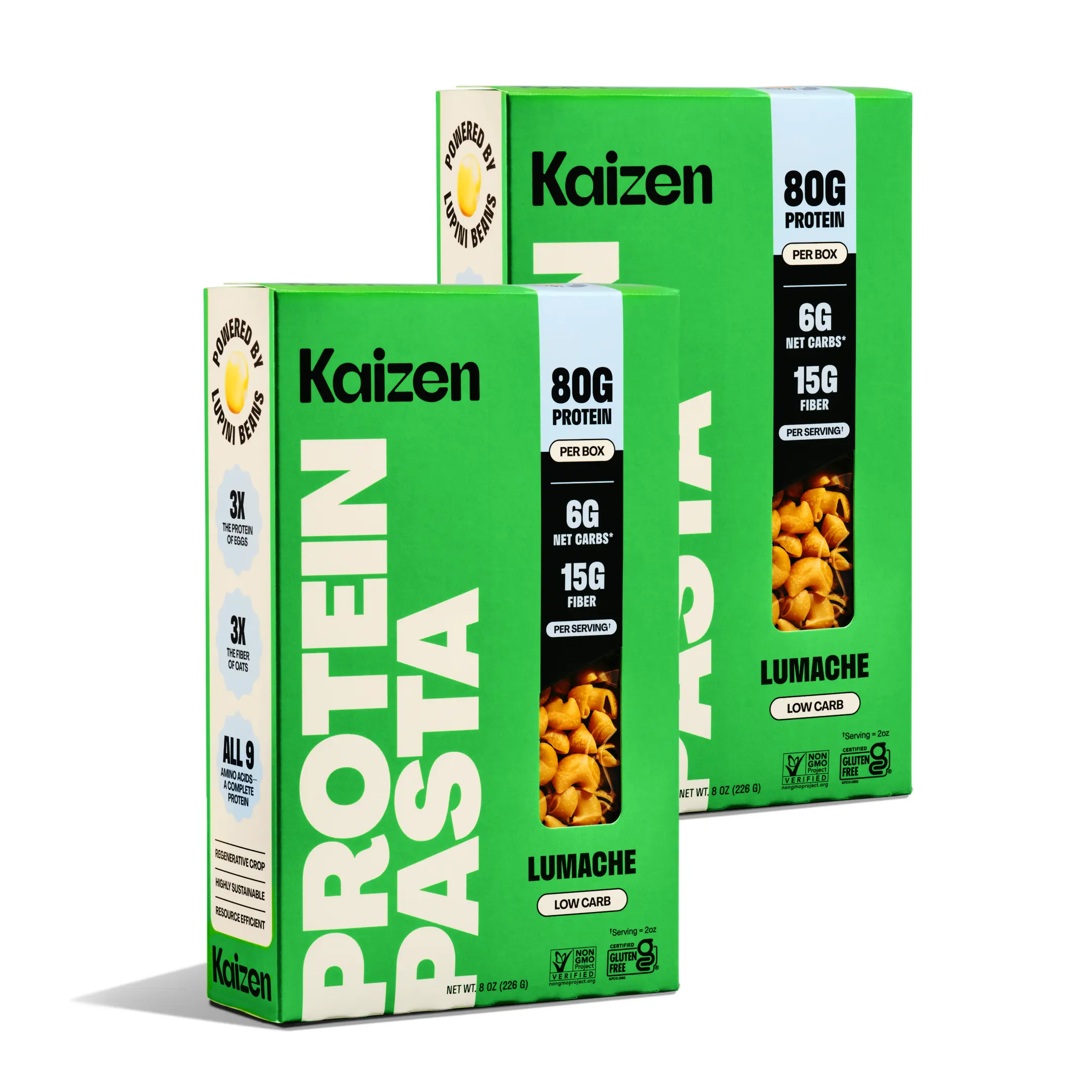 Kaizen High Protein, Low Carb Lumache Pasta - 20g Protein, 6g Net Carbs, 15g Fiber, Gluten Free (8oz)