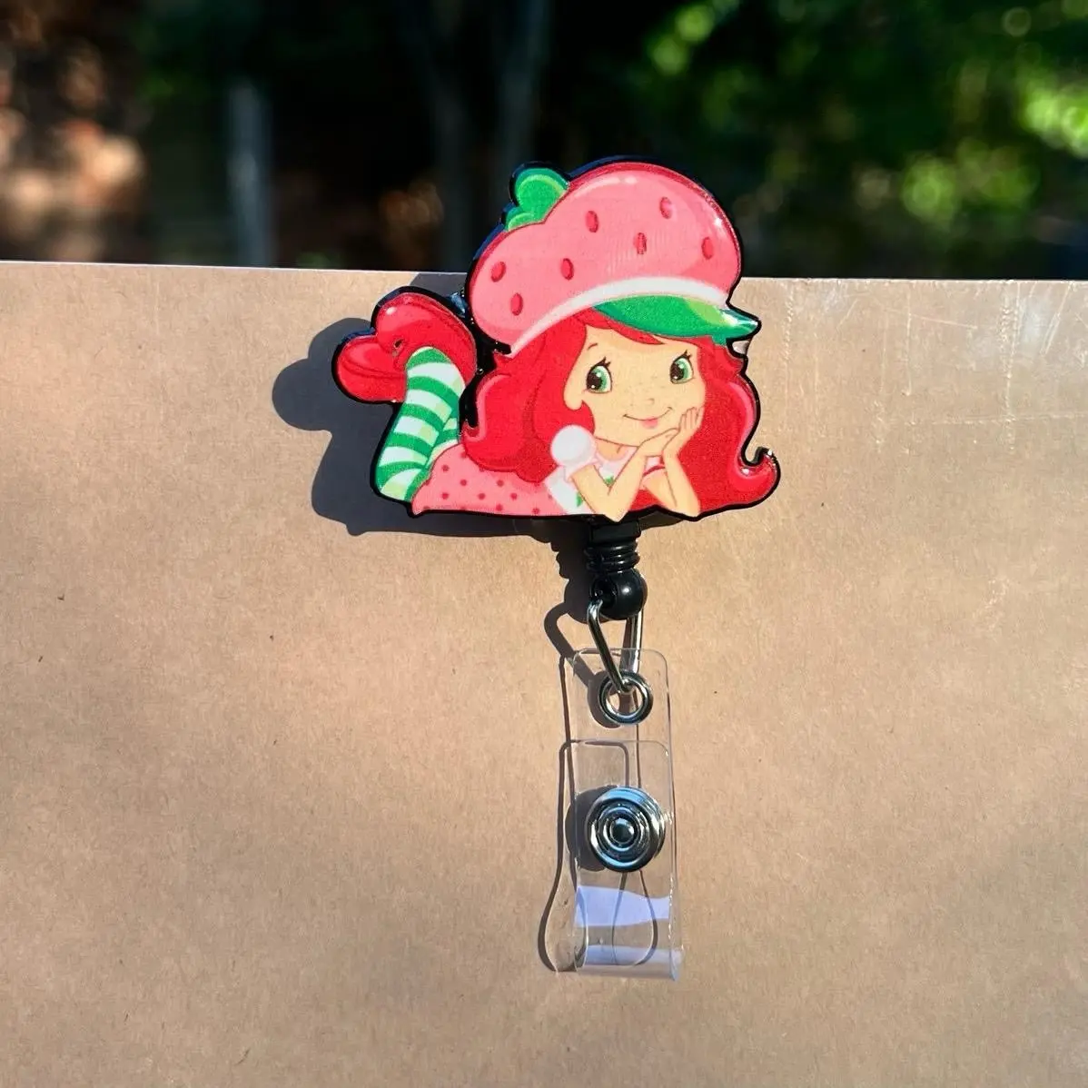 Strawberry Girl Badge Reel/ID Badge Reel/ Office Accessories/ School Accessories nurse