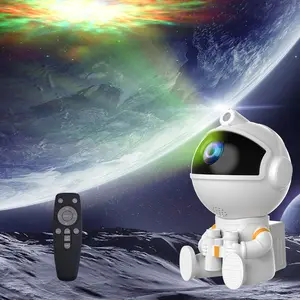 Star Projector Night Light Astronaut Galaxy Projector 8-Color Nebula Astronaut Shape LED Projector Ceiling Projection Lamp Remote-Controlled Gradient Aurora Lamp 360° Adjustable Rotating USB LED Projector Starry Light Gift For Kids bedroom