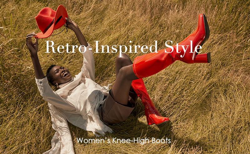 Dream Pairs Women's Fashion Stylish Desire Square Toe Chunky Knee High Gogo Boots High Chunky Block Heel Stretchable PU Upper for Easy Wear Classic Boots Winter Fall Winter