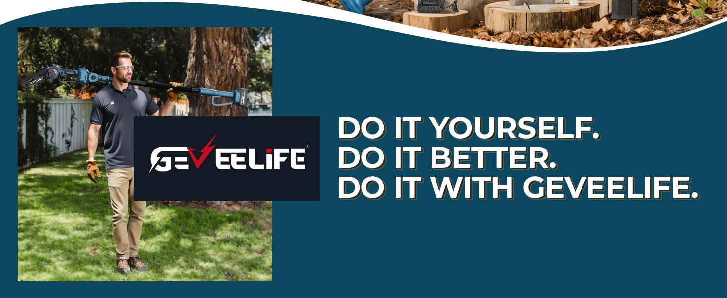 GEVEELIFE 2-in-1 Electric Pole Saw, ChainSaw, Portable Electric Cordless Saw for Wood Cutting,2 Batteries ,Pruning, Gardening, Camping - Suitable for Seniors, Women Holiday gifts GEVEELIFE 2-in-1 Electric Pole Saw, ChainSaw, Portable Electric Cordless Saw for Wood Cutting,2 Batteries ,Pruning, Gardening, Camping - Suitable for Seniors, Women Holiday gifts