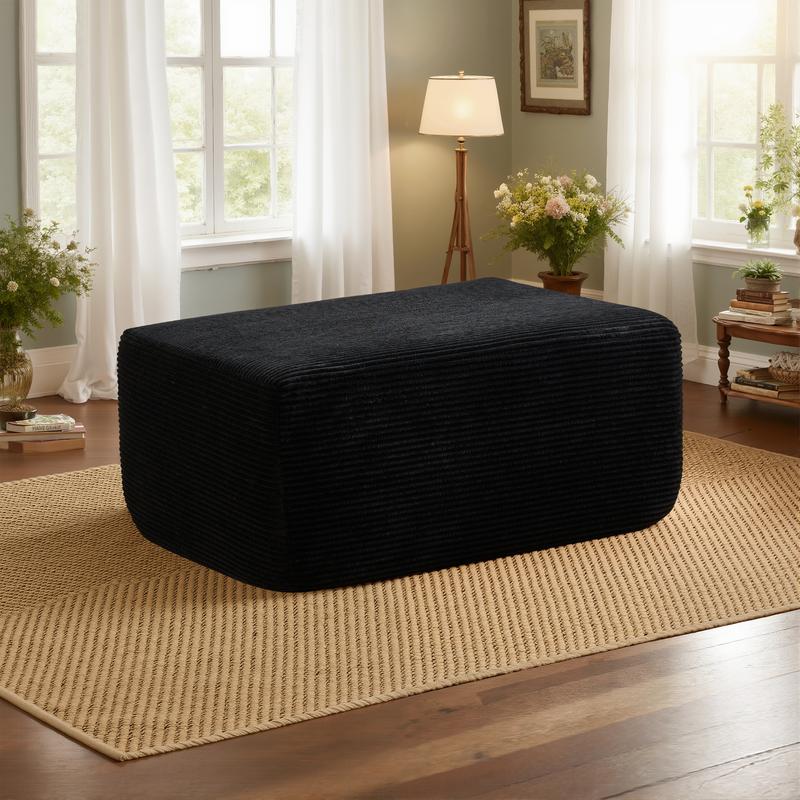 【Jumpstart Sale】Ovios 37" Plush Corduroy Cloud Velvet Boneless Ottoman for Sofa Couch, Ottoman Foot Rest, End of Bed Bench, Storage Chest, Load 660 lb, for Living Room, Bedroom, Entryway