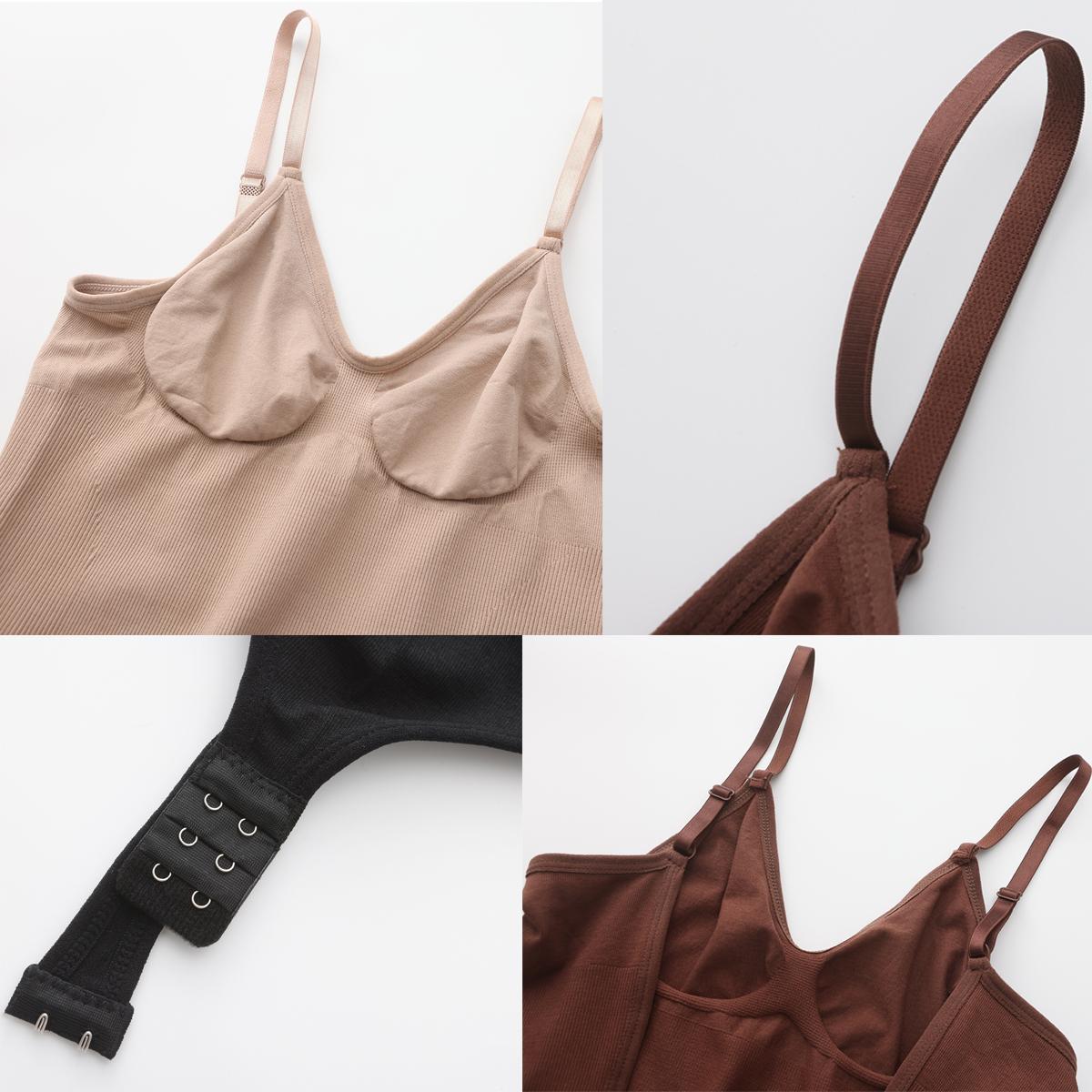 Women's Elegant Backless Bodysuit Casual One-piece Elastic Solid Colour Shapewear