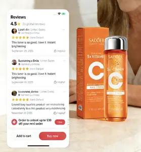 Korean 5x Vitamin C Toner Moisturizing Face Toner with Citrus Fruit Extract Hyaluronic Acid & Niacinamide for Glass Skin