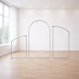 Chiara Arched Backdrop Stands Wedding Arch with Carrying Bag - 3 PCs, Aluminum Alloy, Includes 3 Black Storage Bags, Size F: 3ft*6ft