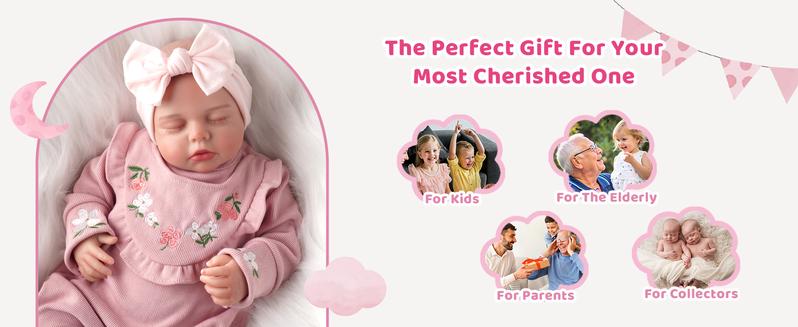 BABESIDE Lifelike Reborn Baby Dolls Lucy - 20inch Realistic-Newborn Baby Dolls Soft Body Real Life Baby Doll Poseable Limbs Baby Doll Sleeping Girl with Gift Box for Kids Age 3+