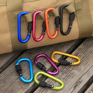Secure Your Gear with This Lightweight Lockable Aluminum Climbing Carabiner Clip Perfect for Outdoor Hiking Camping Travel or Everyday Use