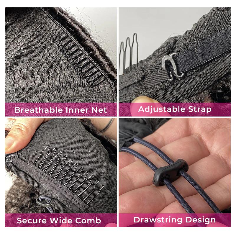 [WEAR GO HALF WIG] ISEE HAIR Invisible Hairline Wear Go Half Wig Yaki Straight Silk Press Seamless Flip Over Wig Glueless Human Wigs Beginner Friendly Vacation Hair#TikTokShopHolidayHaul