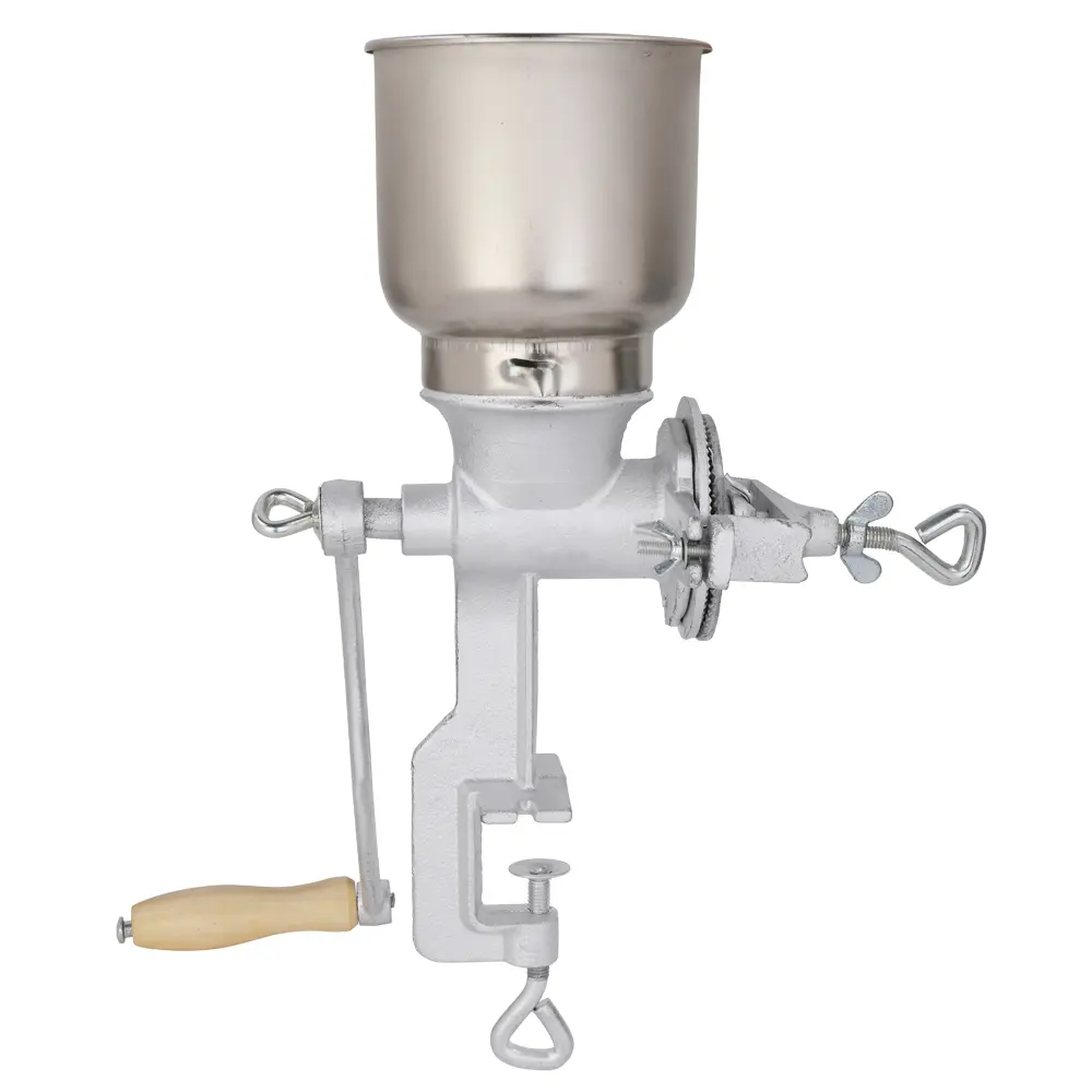 Hand Crank Grain Grinder - 500 Premium Aluminum Alloy Manual Mill, Compact, Small Size, Adjustable Grind, Effort Saving, Portable for Home & Commercial Use