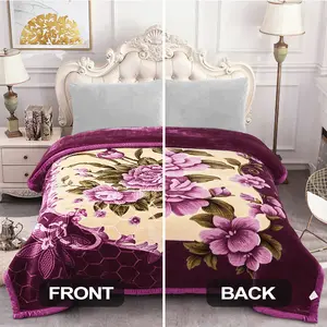 11 lbs Weight Winter Blanket King Size 85" x 93",Heavy Silky Soft and Warm, 2 Ply A&B Printed Raschel Bed Blanket