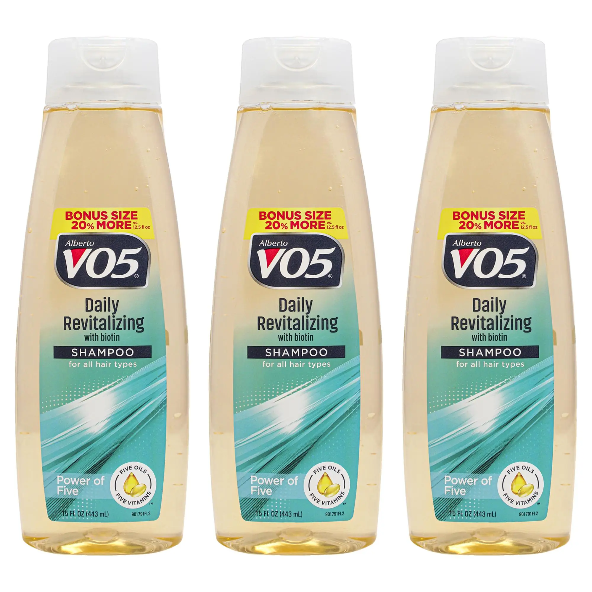 Daily Revitalizing Shampoo by Alberto VO5 for Unisex - 15 oz Shampoo - Pack of 3