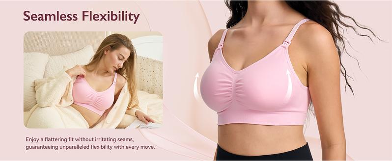 Momcozy Nursing Bras for Breastfeeding - Ultimate Comfort with Multiple Color Options, Seamless & Wireless Design