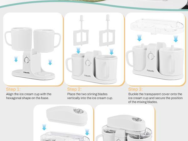 Pukomc Rapid Ice Cream Maker – No chilling needed! Whip up gelato & sorbet fast with the built-in quick-freeze technology