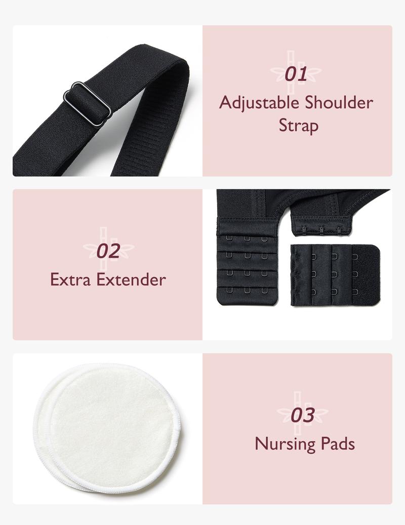 Momcozy Nursing Bras for Breastfeeding, HF018 Seamless Ultra Comfort Maternity Bra, Natural Shape, Pregnancy Sleep Bralette