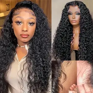【20“= $69】IFLY 13x4 Deep Wave Lace Front Wigs 200% Density 12A   Wig Pre Plucked Deep Curly Wigs   for Women Natural Black Deep Wave Wig hair human