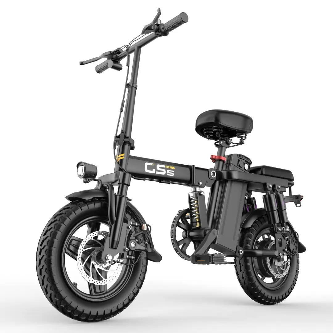 GS5 Adult Compact Folding Commuter Off-Road Ebike - 500W Motor, 48V 15Ah Battery, 19MPH, 11-Layer Suspension, Dual Disc Brakes, All-Terrain Bikes for Outdoor Adult Cycling Equipment