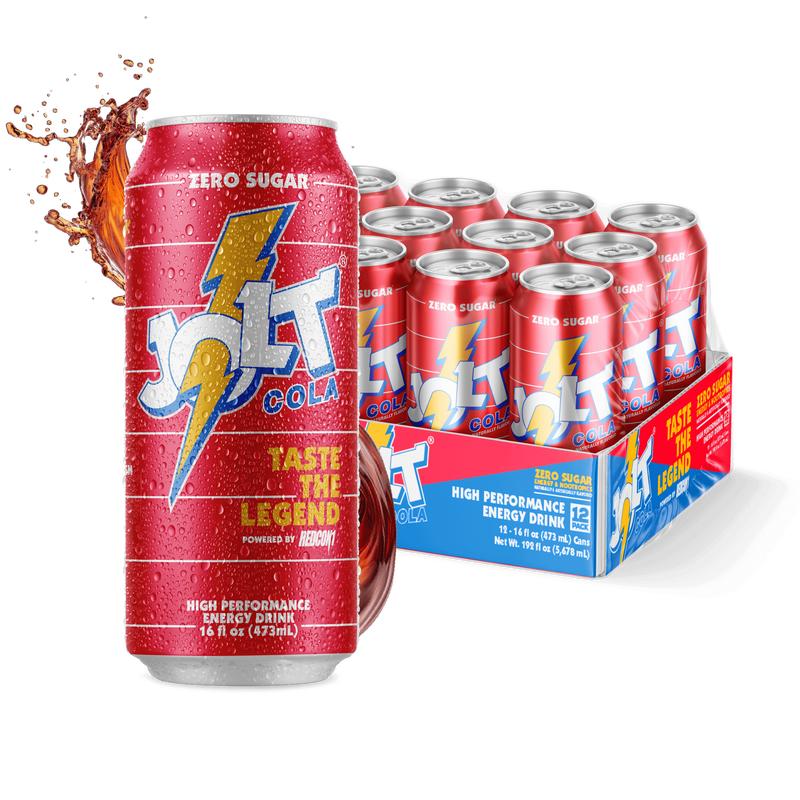 REDCON1 Jolt Cola Energy Drink - Zero Sugar Energy Drink with Alpha GPC Nootropic, 200mg Natural Caffeine from Green Coffee Beans, Vitamin B6, B12 & B5 to Boost Mood (12 ct)