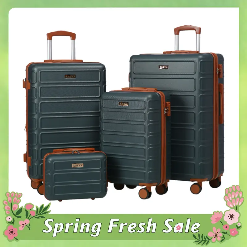 AAIVV 4-Piece Lightweight Expandable Rolling Luggage Set, ABS