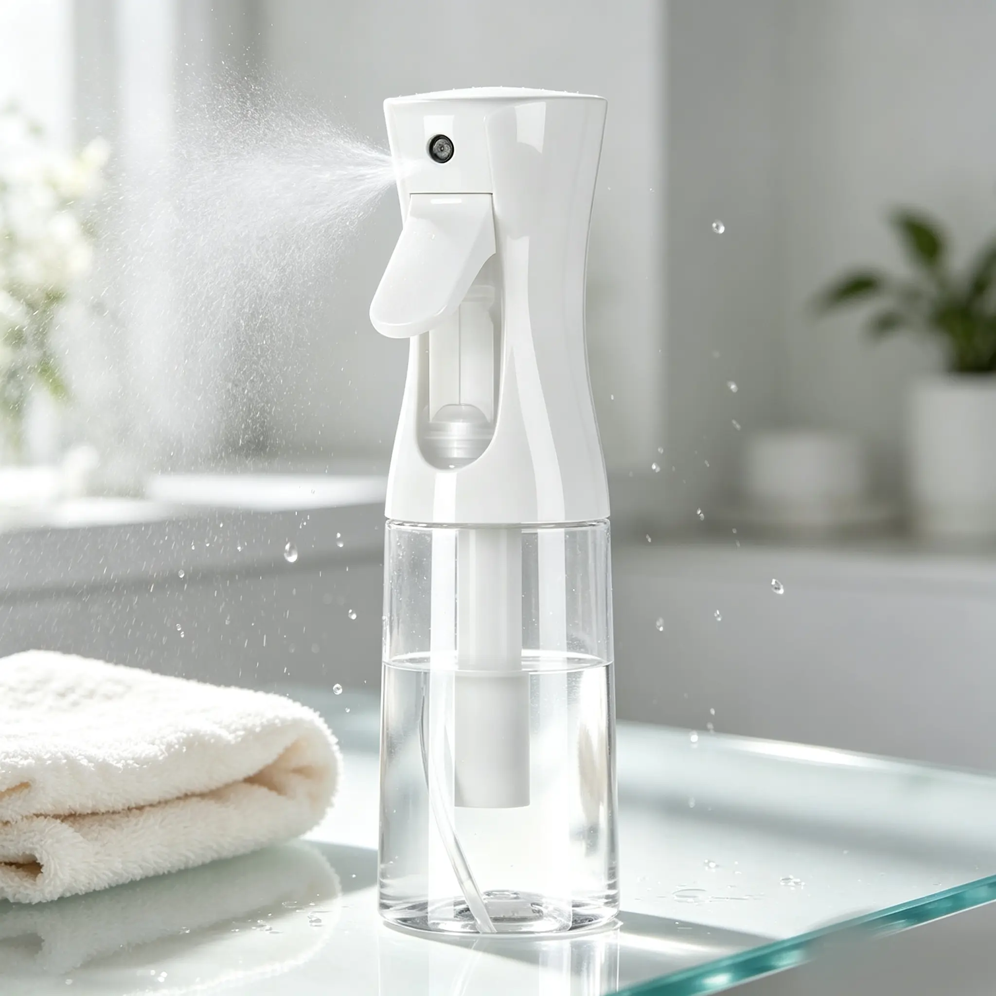 Ultra Fine Mist Spray Water Bottle - Nano Mist Sprayer, Light Squeeze Refillable Bottle for Hair, Plant Care, Cleaning