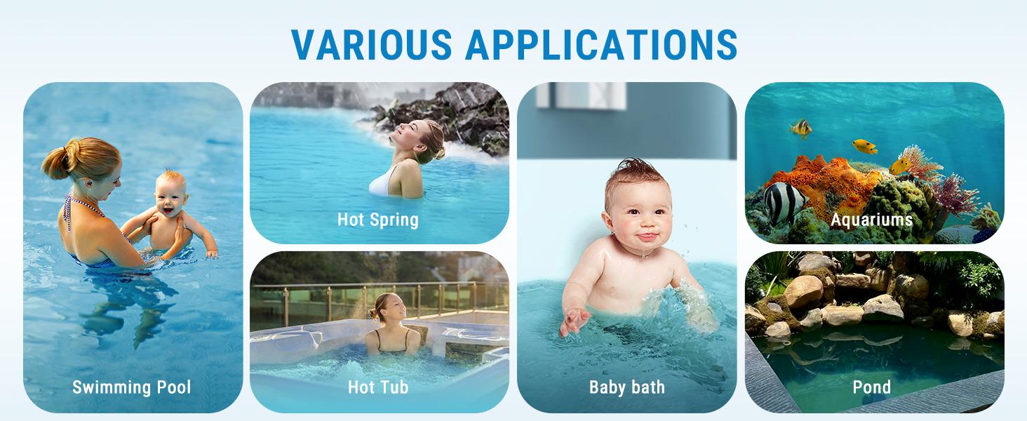 [Pool Accessories] Floating Wireless Swimming Pool Thermometer,  Digital Indoor Hygrometer Easy Read, Large Size, IPX8 Waterproof for Hot Tub/SPA/Aquarium/Pond/Ice Bath Tool Fathersdaygift