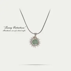 A | Sunny Intentions | Handmade Wire-Wrapped Pendant | Sunburst Design, Radiant | One-of-a-Kind | Warm Glow | Wearable Sunshine | Unique Handmade Jewelry | Positive Energy Accessory | Statement Pendant |