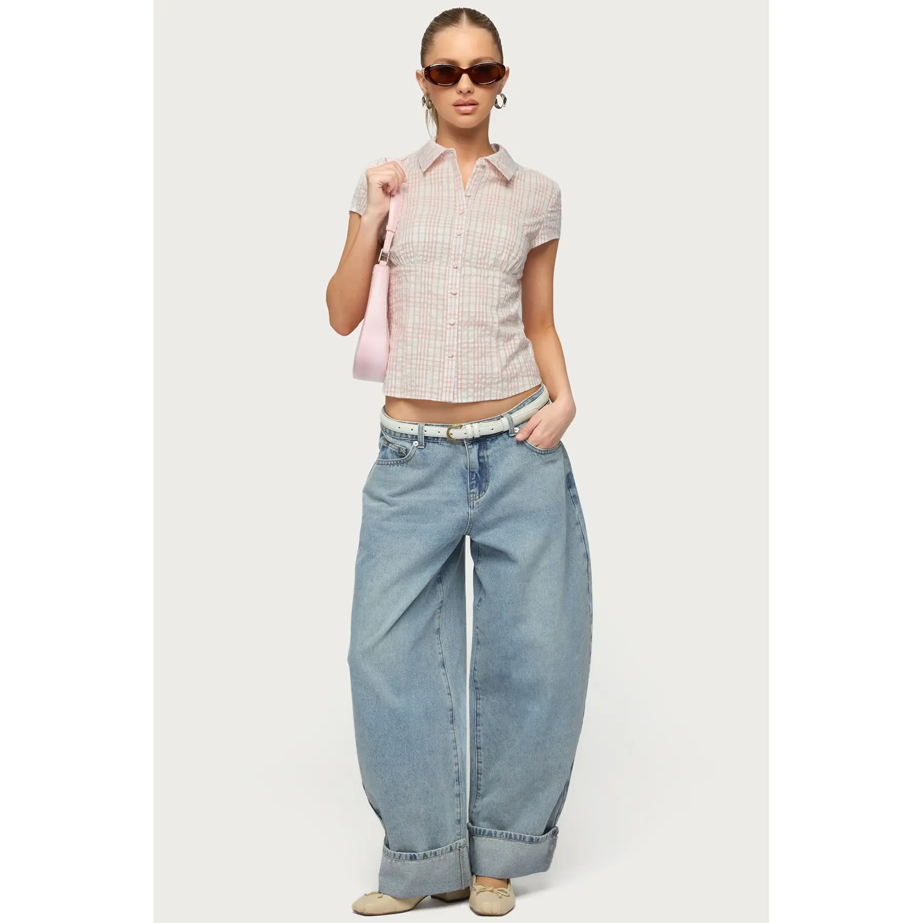 Petite Kella Low Rise Baggy Jeans